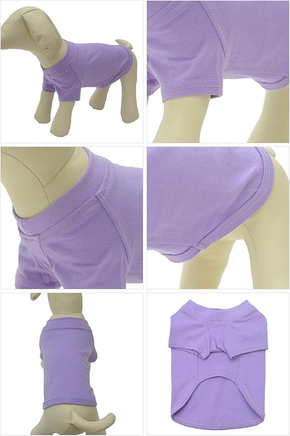 Lovelonglong 2019 Pet Clothing Dog Costumes Basic Blank T-Shirt Tee Shirts for Small Dogs Violet L