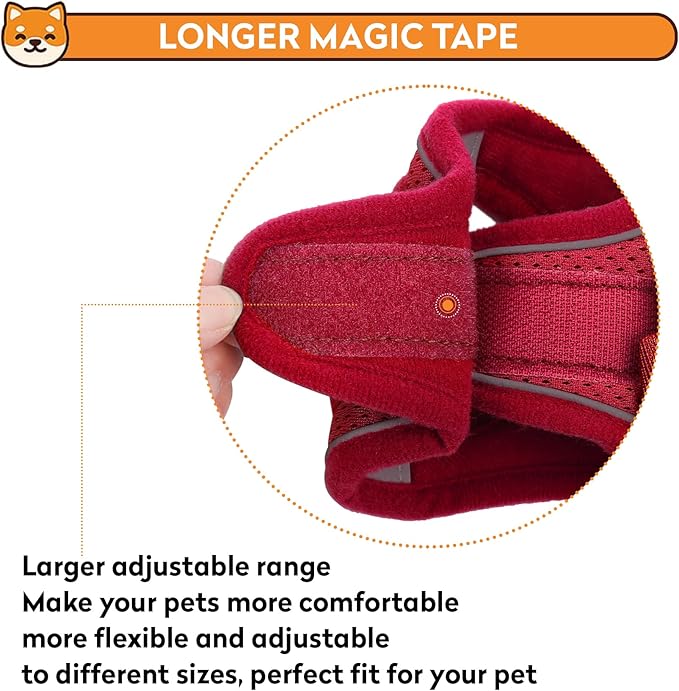 Dog Harness with Leash Set, No-Pull Step-in Reflective Pet Harness with 1 Leash Clips, Adjustable Soft Padded Easy Walk Dog Vest for Small Medium Large Dogs, Cats(Bright Red, XXXSmall)