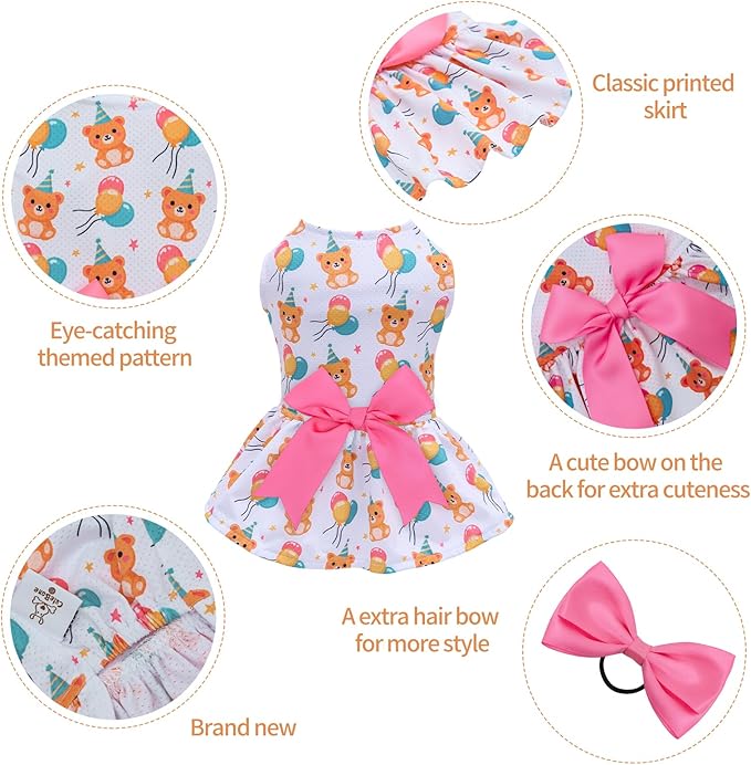 CuteBone Dog Mesh Dress Puppy Sundress Pet Outfit Summer Fashion for Small Dogs Girl Cat Clothes BF40M