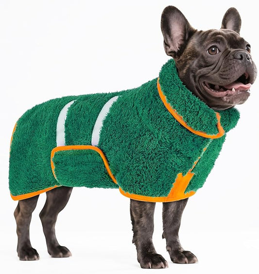 Bienbee Dog Bathrobe, Quick Drying Super Absorbent Dog Robes for After Bath, Warm Keeping Dogs Towel, Dogs Bath Supplies, Dark Green M