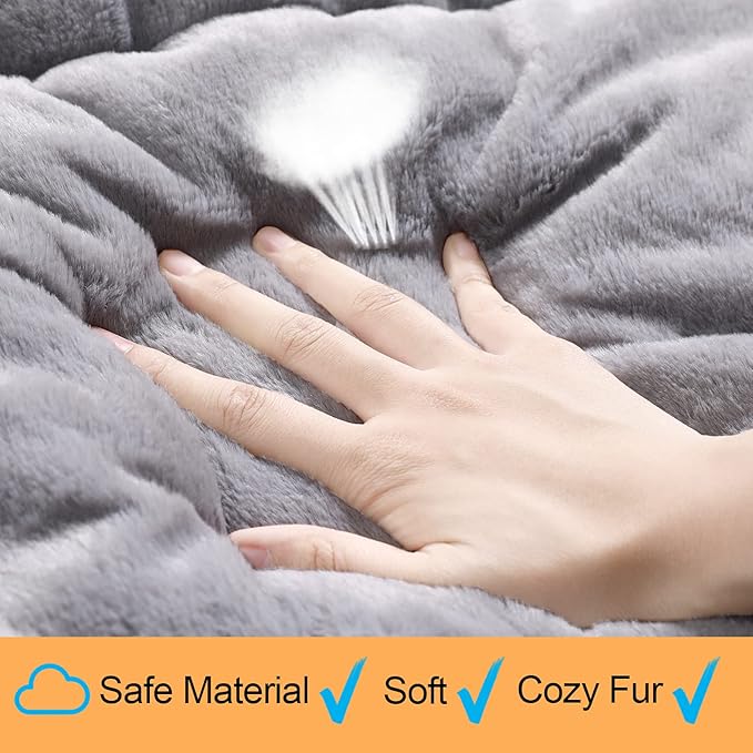 Ultra Soft Dog Bed & Kennel Pad for Medium Dogs - Fit Metal Crates, Washable & Anti-Slip, Cozy Sleeping Mat, Gray, 30"