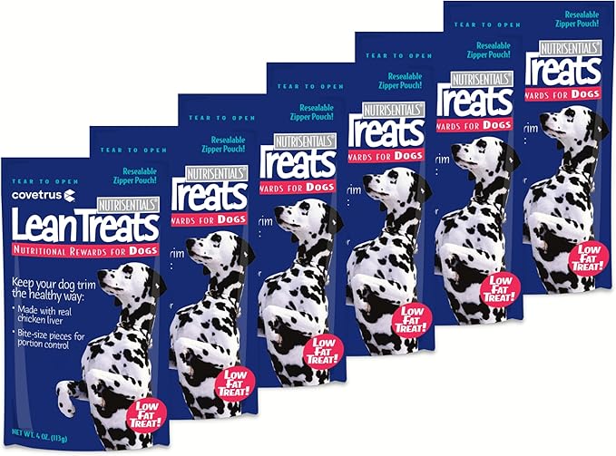 Nutrisential Lean Treats for Dogs - Soft Dog Treats for Small & Medium Dogs - Nutritional Low Fat Bite Size K9 Treats - Chicken Flavor - 6 Pack - 4oz