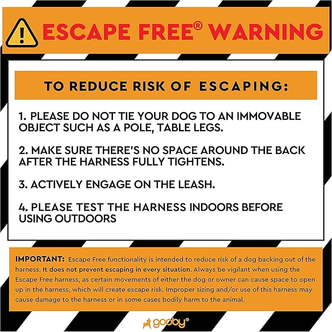 Gooby Escape Free Easy Fit Harness - Blue, Small - No Pull Step-in Patented Small Dog Harness with Quick Release Buckle - Perfect On The Go No Pull Harness for Small Dogs or Medium Dog Harness