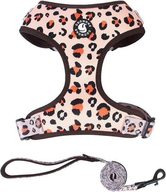 Dog Harness and Leash Set, Adjustable Dog Harness, Dog Leash, No Pull No Choke Puppy Harnesses for Walking Training for Small, Medium, Large Pet