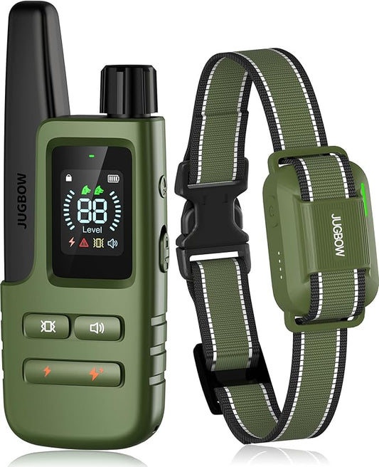 Jugbow Dog Shock Collar - 4200FT Dog Training Collar with Remote for 5-120lbs Small Medium Large Dogs, IPX8 Waterproof E Collar with 4 Training Modes, Security Lock, Rechargeable Shock Collar Green