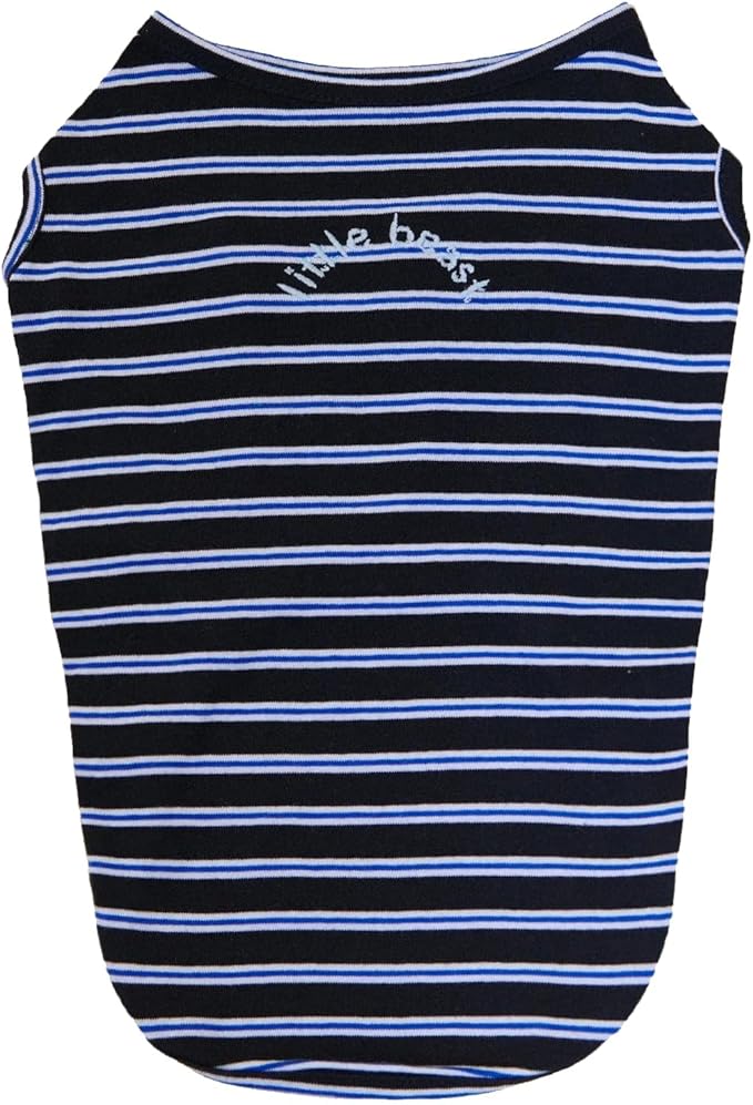 Little Beast Dog Clothes - Pet Clothers for Large, Medium, and Small Dogs (Dog Shirts Come in Multiple Colors and Styles) - Size: Large Dogs, Black/Blue