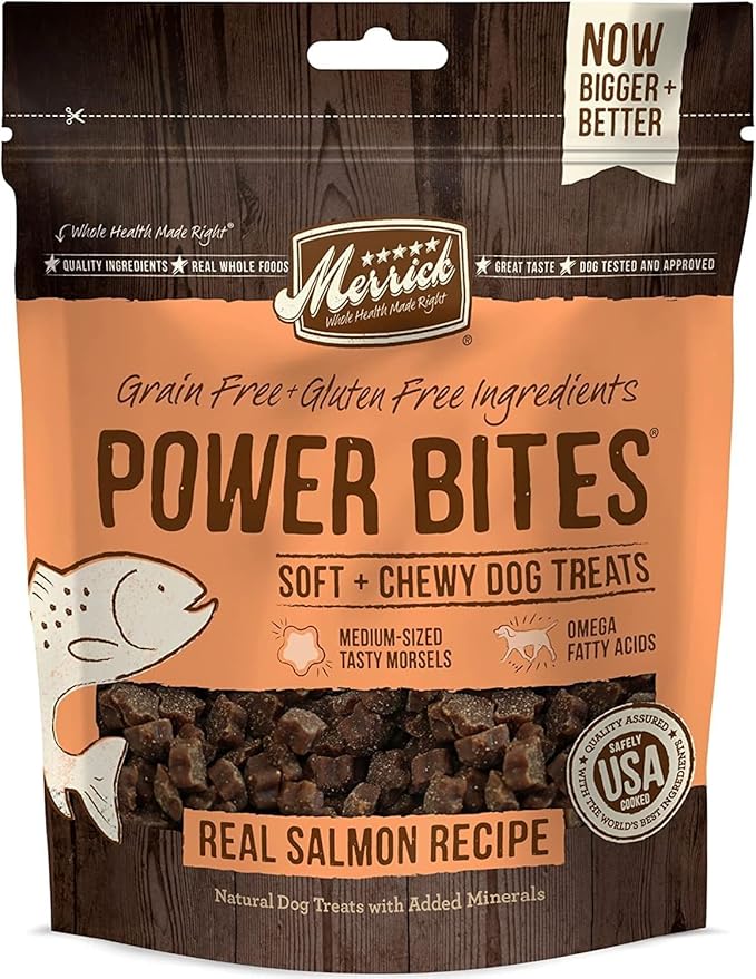 Aurora Pet Variety Pack (4) Power Bites Grain Free Dog Treats [Chicken, Beef, Turducken, Salmon] 6-oz Each with AuroraPet Wipes