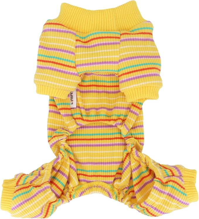 LOPHIPETS Dog Pajama Onesie for Small Dogs Teacup Chihuahua Yorkie Puppy Cat Clothes Apparel-Yellow/XXS