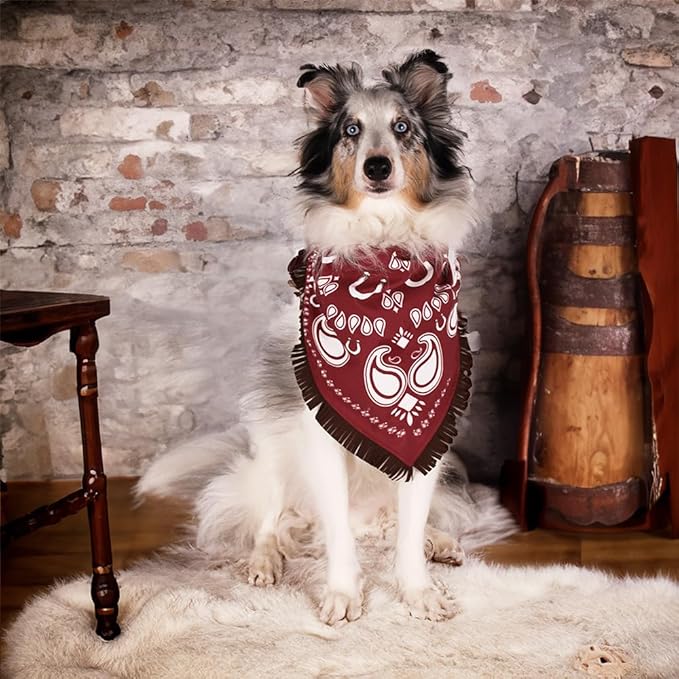 Official Yellowstone Merchandise| Dutton Ranch Dog Bandanas Set - Premium Pack of Western Bandanas for Medium - Large Dogs | Premium Reversible Bundle