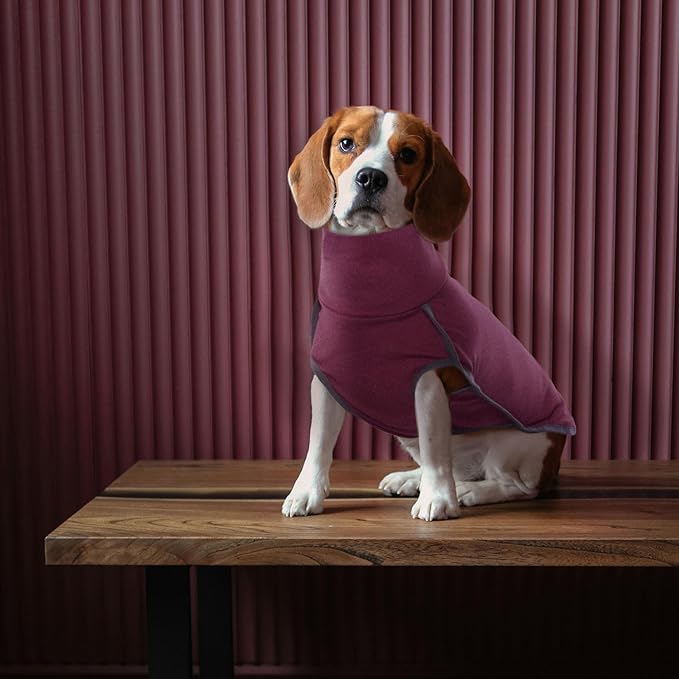 ROZKITCH Soft Warm Dog Sweater Pajamas, Winter Dog Vest, Elastic Turtleneck Sweater, Lightweight Pet Shirt for Small to Large Dogs, Red