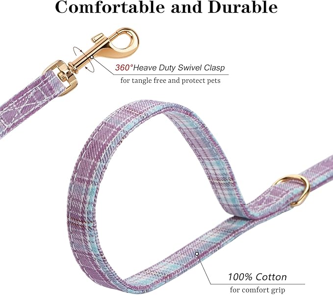 CHEDE No Pull Plain Pattern Dog Harness- Lightweight and Soft Dog Harness, Adjustable Small Dog Harness and Leash Set, with Dog Leash, Suitable for Puppy Small and Medium-Sized Dog