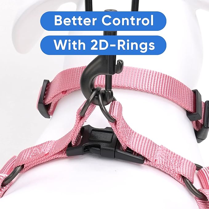 Pawtitas Solid Color Step-in Dog Harness - Pink Cherry Blossom for Puppy & Small Dogs