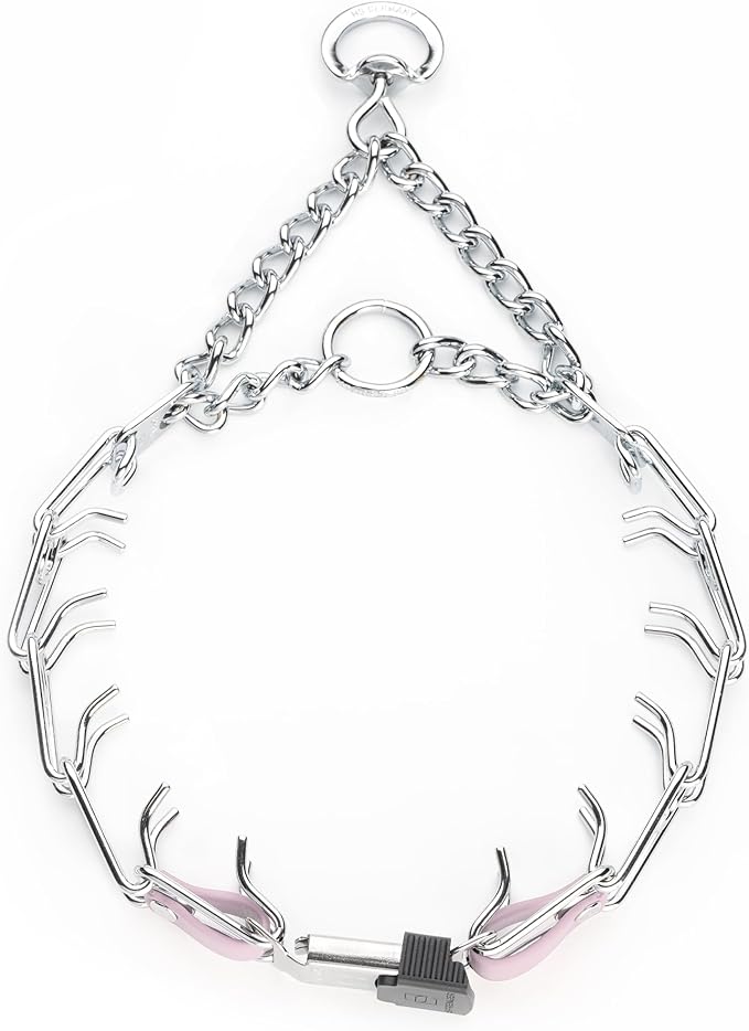 Herm Sprenger Chrome Plated Steel Dog Collar with Quick Release ClicLock Buckle and Biothane Insert Training Collar for Dogs Made in Germany (Pastel Purple, 23in x 3.2mm(Neck Size up to19-20in))