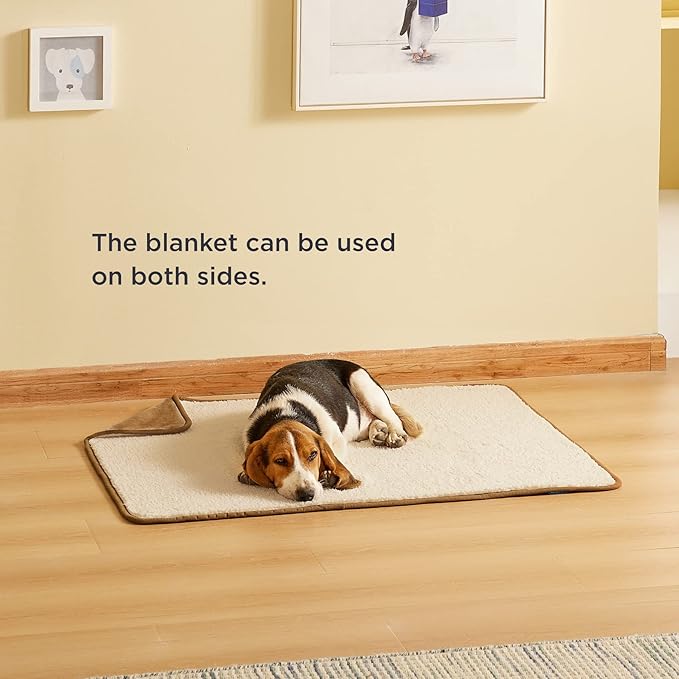 Bedsure Waterproof Dog Blankets for Medium Dogs - Medium Cat Blanket Washable for Couch Protection, Sherpa Fleece Puppy Blanket, Soft Plush Reversible Throw Furniture Protector, 30x40, Camel