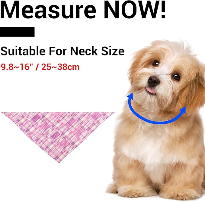 Segarty 30 Pack Pet Scarf, 22.8"x15.7" Dog Bandanas Triangle Plaid Bibs Accessories Bulk for Small Medium Dogs Cats Large Puppy Dogs, Adjustable Washable Reversible Boy Pets Birthday Kerchief