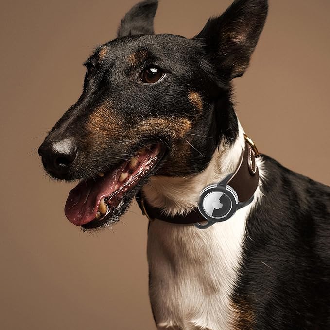 Waterproof Airtag Holder for Dog Collar, Soft Full-Body Protective Airtag Holder for Dog & Cat Collars, Ultra-Durable, Easy Installation, Lightweight Clear Airtag Case (Black, Small)