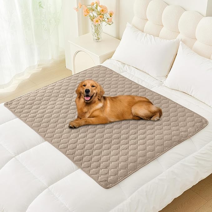 Smiry Waterproof Dog Bed Cover Blanket, Soft Reversible Pet Blanket, Washable Leakproof Cats Dogs Couch Cover for Sofa, Couch, Furniture (40x50 Inch, Taupe/Beige)