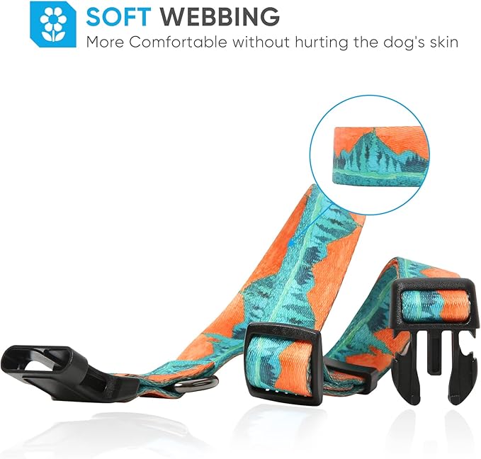 Timos Dog Collar, Adjustable Soft Dog Collar for Small Medium Large Dogs, Patterned Puppy Collars with Quick Release Buckle for Boy and Girl Female Dogs,XS Length 8.5''-11''