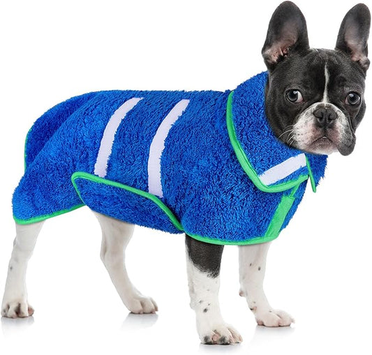 Super Absorbent Dog Towel - Large Quick Drying Robe for After Bath, Soft Adjustable Coat to Keep Dog Warm (S-XXL)