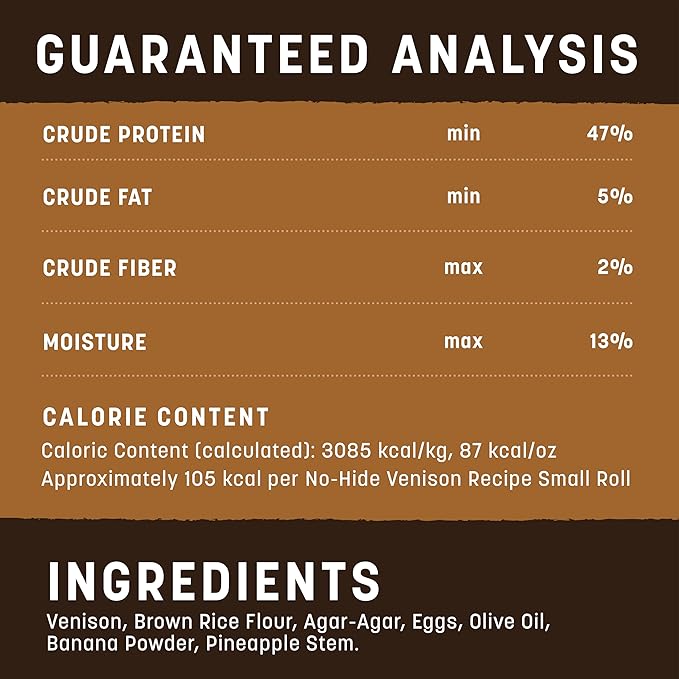 Earth Animal No Hide Small Long Lasting Dog Chew Rolls, Venison, 2 Count Pack of 3