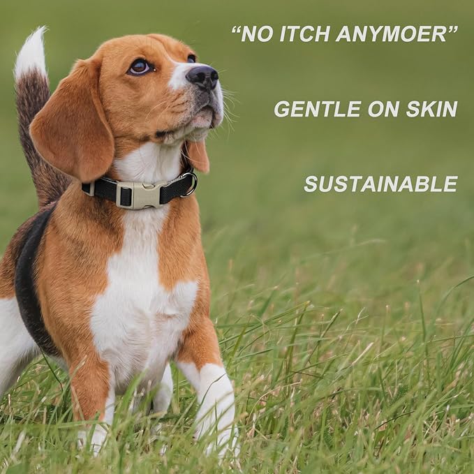 Plutus Pet Cotton Hemp Dog Collar and Leash Set, Adjustable Collar for Small, Medium, and Large Dogs, Heavy Duty and Soft on Skin, Black, XL