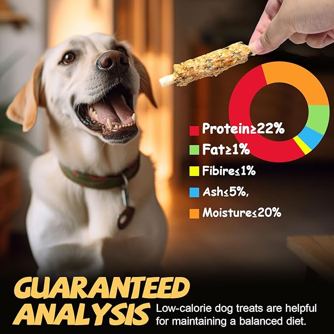 ASMPET Chicken Wrapped Rawhide Sticks with Superfood Pumpkin Oats Spinach Dog Chews - Long Lasting, Clean Teeth, Healthy Natural Treats for Small, Medium & Large Dogs - 10.6 oz