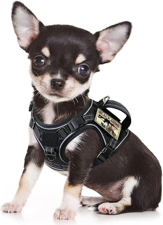 Tactical Dog Harness Small, Military K9 Puppy Vest Harness, No Pull Outdoor Training XS Dog Harness with Handle