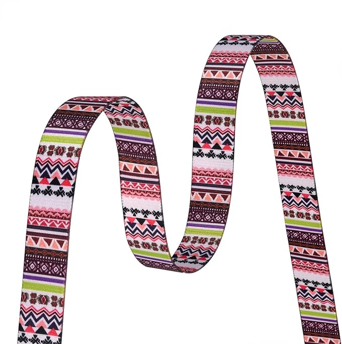 Dog Collar with Bohemia Floral Tribal Geometric Patterns - Soft Ethnic Style Collar Adjustable for Small Medium Large Dogs(Pink Bohemia,M)