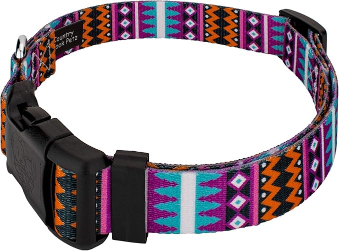 Country Brook Petz - Deluxe Santa Fe Dog Collar - Made in The U.S.A. - Country and Western Collection Featuring Rustic Designs (1/2 Inch, 2XS)