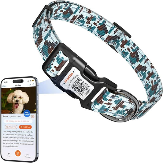 Reflective Dog Collars for Medium Dogs Soft Nylon Military Green Sized S