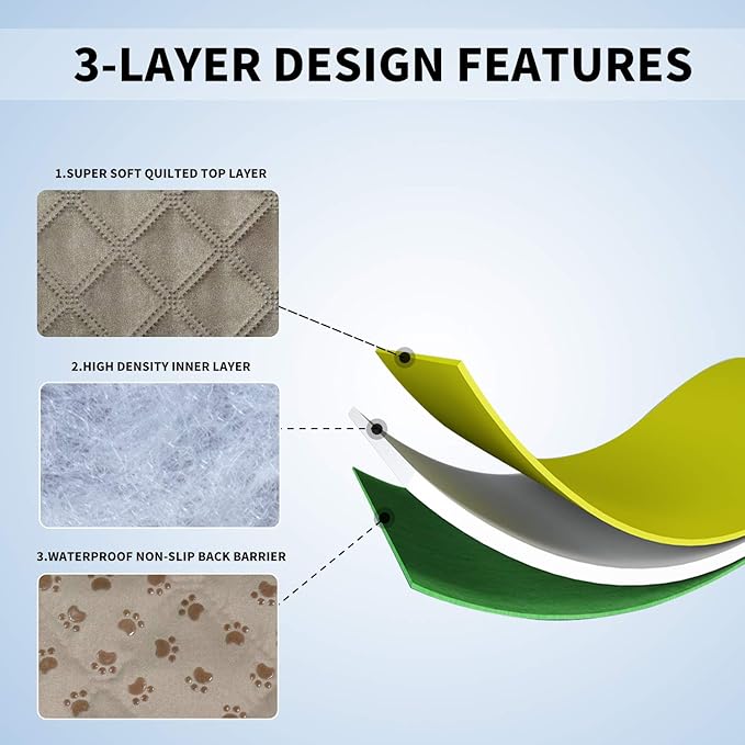 Easy-Going 100% Waterproof Dog Bed Cover, Non-Slip Pet Blanket for Furniture, Washable Couch Cover, Repleasement Sofa Cover (86X82 in,Beige)