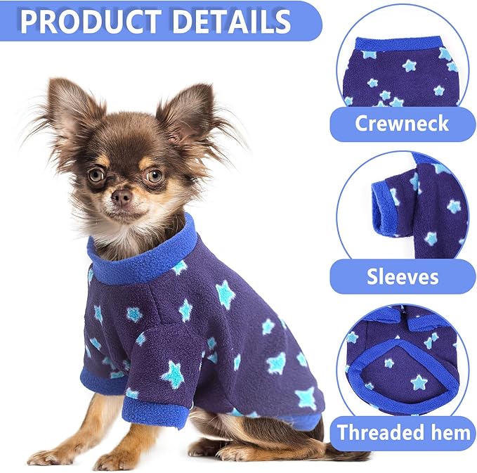 3 Pieces Dog Sweater Winter Dog Clothes Warm Pet Sweater Cute Dinosaur Patterns Thick Doggie Clothes Coat Fleece Puppy Sweaters for Small Dogs Boy for Chihuahua,French Bulldog,Medium