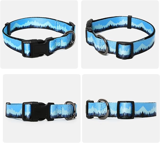 Timos Dog Collar, Adjustable Soft Dog Collar for Small Medium Large Dogs,Patterned Puppy Collars with Quick Release Buckle for Boy and Girl Female Dogs,L Length 15.94''-25.59'