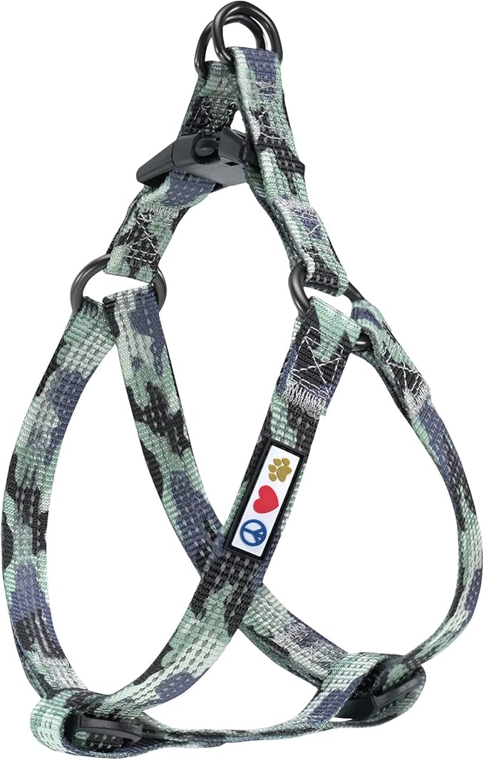 Pawtitas Small Dog Camouflage Grey Harness - Step In, Adjustable, Reflective