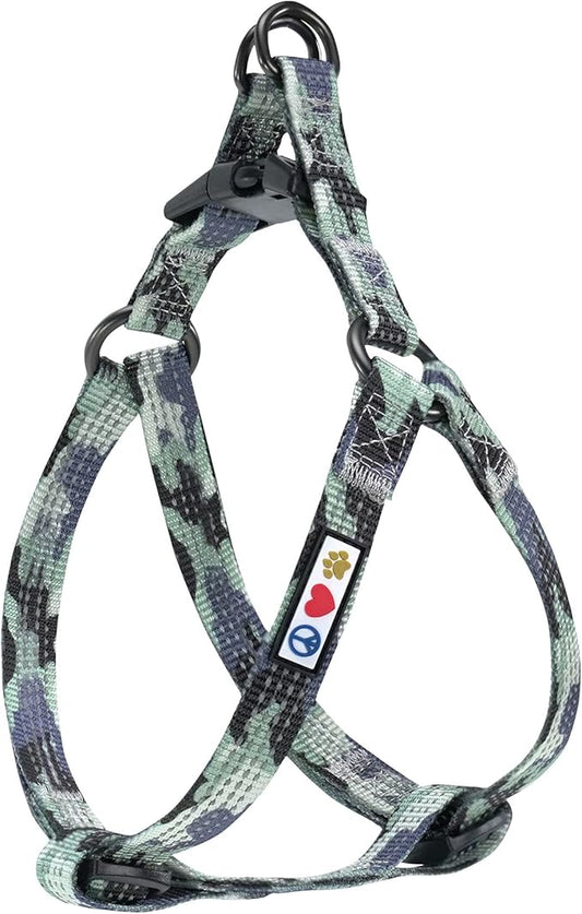 Pawtitas Extra Small Dog Harness - Camouflage Grey, Step-in, Adjustable, Reflective Vest for Senior Dogs and Puppies - XS