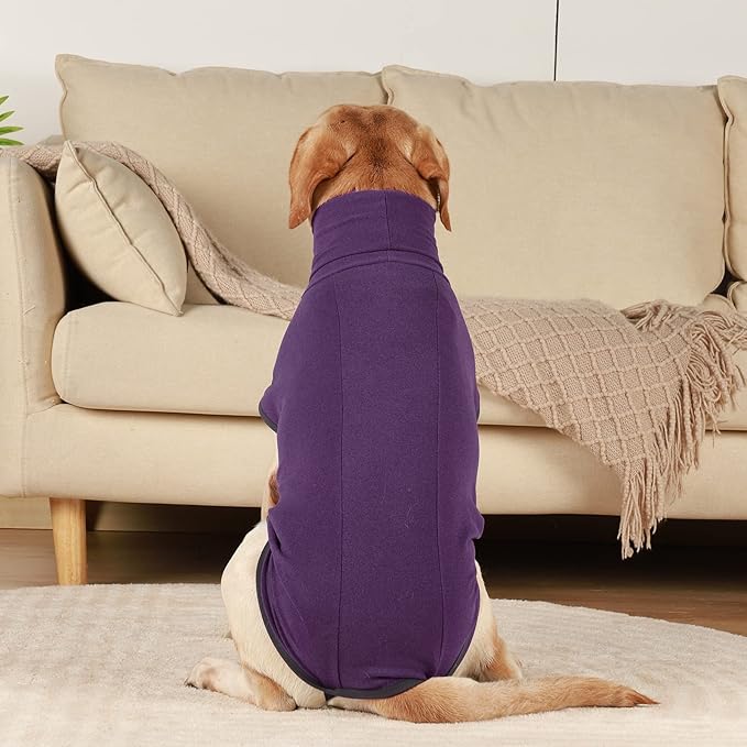 ROZKITCH Dog Winter Coat Soft Pullover Pajamas, Pet Windproof Warm Cold Weather Jacket Vest Cozy Onesie Jumpsuit Apparel Outfit Clothes for Small, Medium, Large Dogs Walking Hiking Travel Sleep Purple