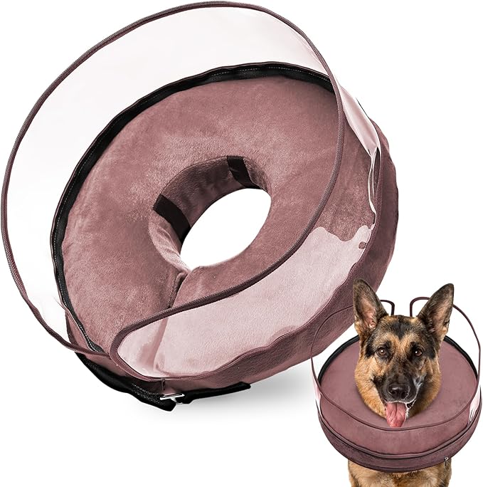 BARKLESS Dog Cone, Inflatable Dog Cone After Surgery for Small Medium Large Breeds, Soft Surgery Collar with Enhanced Anti-Licking Guard Shield for Pets, Protective Donut Collar