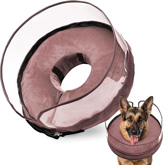 BARKLESS Dog Cone, Inflatable Dog Cone After Surgery for Small Medium Large Breeds, Soft Surgery Collar with Enhanced Anti-Licking Guard Shield for Pets, Protective Donut Collar