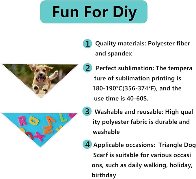 30 PCS Sublimation Blank Dog Bandana, DIY Custom Holiday Scarf, Pet Triangle Bib Handkerchief, Large Dog Accessories Tags Blanks Bulk