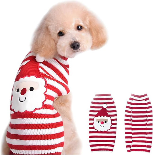NACOCO Santa Claus Pet Sweater Dog Sweaters Cold Weather Outfit for Small to Medium Sized Dogs and Cats for Christmas Day (Santa Claus, X-Large)