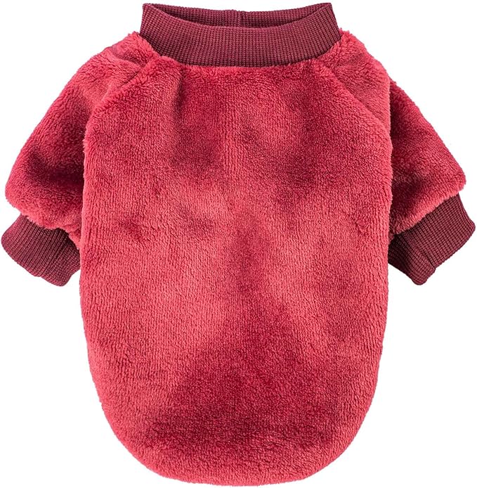 FabriCastle Christmas Dog Sweater, 2-Pack Dog Clothes, Soft and Warm Pet Jackets for Small Dogs & Cats, Winter Pet Apparel Costumes, Puppy Outfits (Dark red,Dark Green, Large)