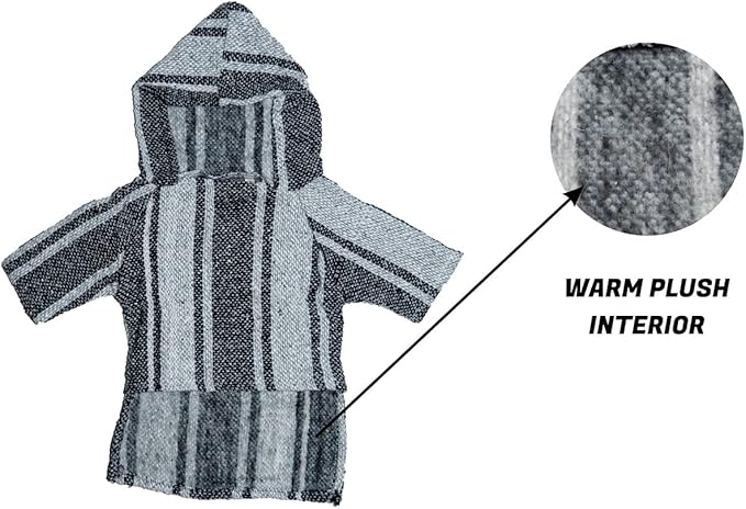 Mexican Dog Poncho Doggo Hoodie Baja Ponchos Blanket for Dogs Costume Pup Crew Pajamas Chihuahua Sweater Clothes from Small, Medium to Big Dog Made in Mexico with Recycled Fabric (5, Gray)