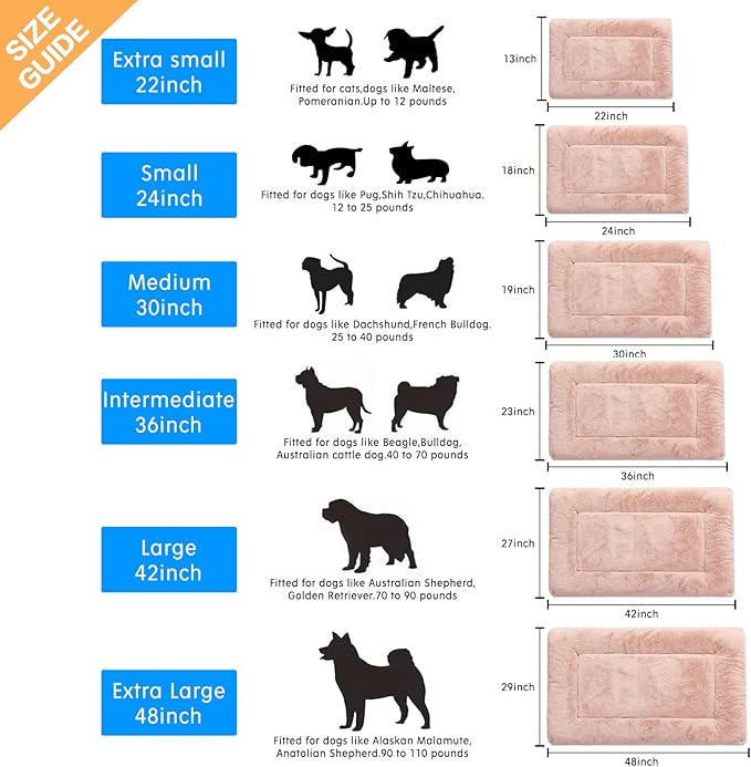 Ultra Soft Dog Bed & Kennel Pad for Medium Dogs, Fit Metal Crates - Washable & Anti-Slip, Cozy Sleeping Mat - Pink, 30"