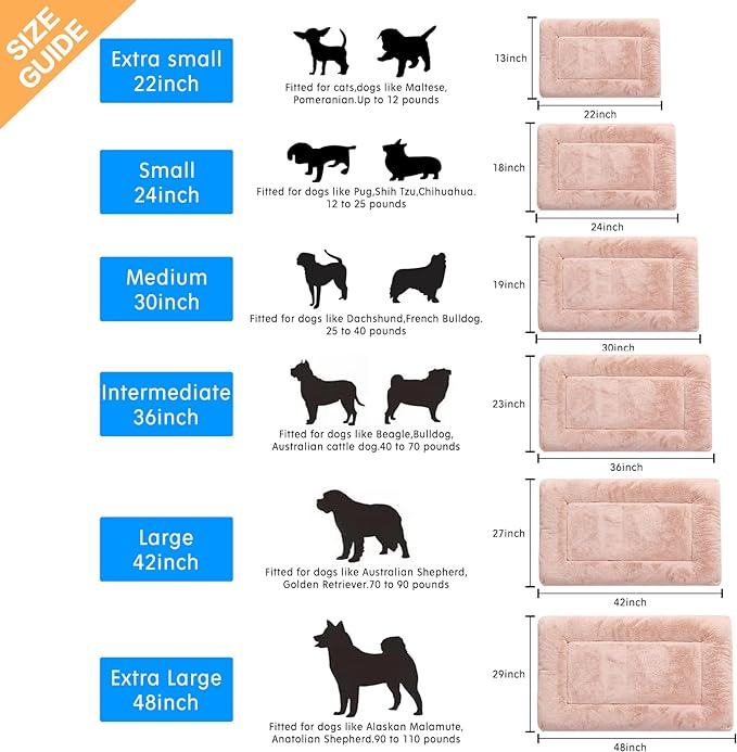 Ultra Soft Dog Bed & Kennel Pad for Medium/Large Dogs, Fit Metal Crates - Washable & Anti-Slip, Cozy Sleeping Mat - Pink, 36"