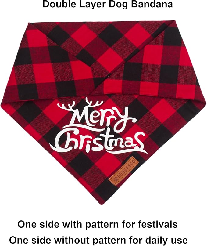 ADOGGYGO 4 Pack Plaid Holiday Dog Bandana, Halloween Thanksgivng Christmas Puppy Scarf Kerchief Christmas Thanksgivng Halloween Bandanas for Small Dogs (Small)