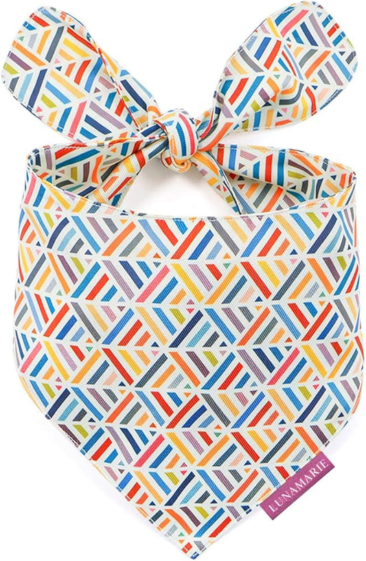 Luxury Pet Birthday Bandanas -Premium & Silky Poly Fabric | 100% Handmade | Custom Shape Dual Layered (Xena, Small)