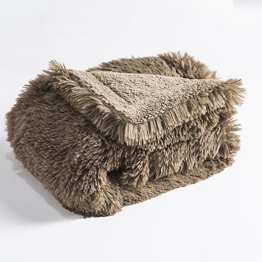 gogobunny Waterproof Dog Blanket for Large Dogs, Cats, Puppy, Reversible Faux Fur Pet Throw Blanket, Washable, Calming Furniture Protection for Sofa Bed (25x35 Inch (Pack of 1), Stone)