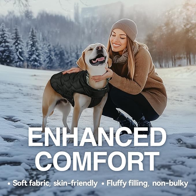 VIVAGLORY SoftJoy Dog Winter Coat - British Style Plaid Jacket Vest Apparel for Cold Weather Snow Outdoor - Reversible Warm Cozy Heavy Duty XS Green