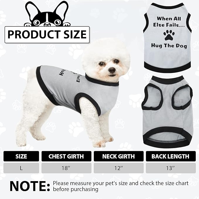 8 Pieces Dog Shirts Boy Funny Printed Puppy Clothes Summer Male Soft Dog Clothes Breathable Pet T Shirts Outfits Puppy Clothing Fit for Small and Medium Dogs(Large)