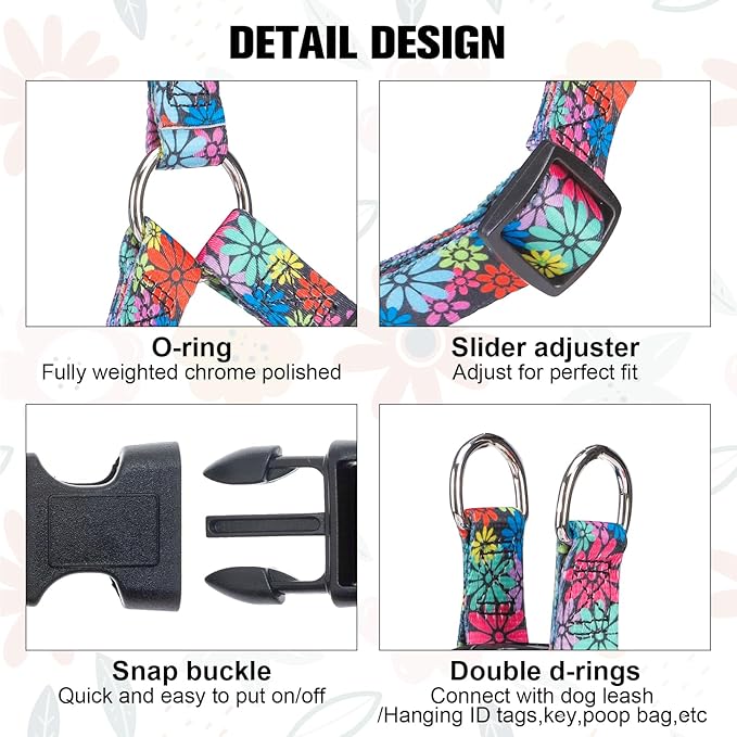 BEAUTYZOO No Pull Dog Harness and Leash Set - Adjustable Step-in Puppy Harness for Small Medium Large Dogs, Escape Proof Soft Nylon Vest with Double D Ring for Walking Running Training, L